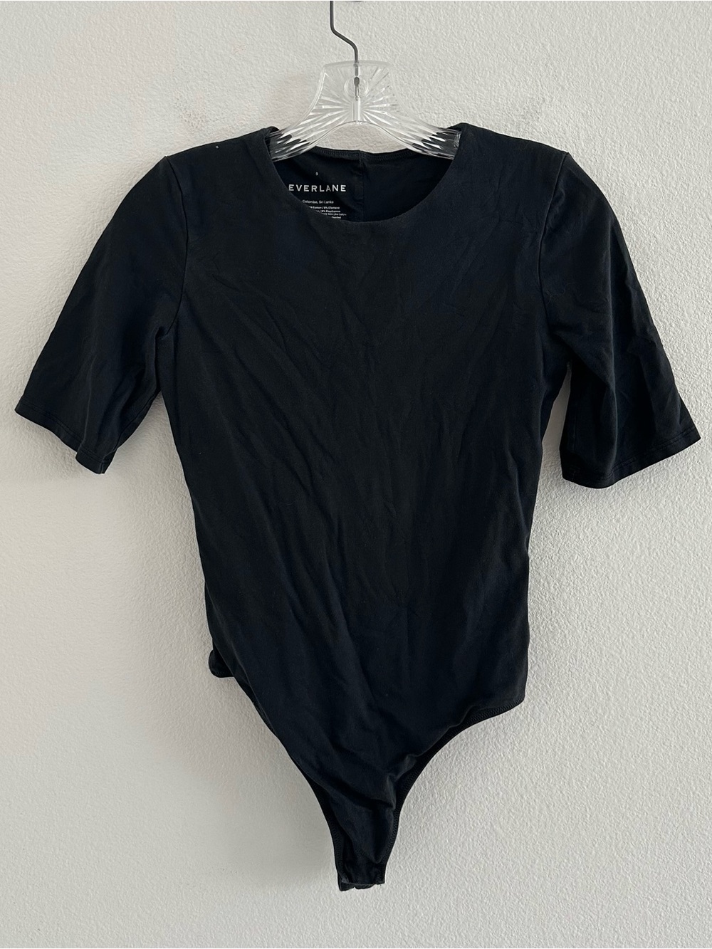 Everlane Short Sleeve Black Bodysuit Size: S
